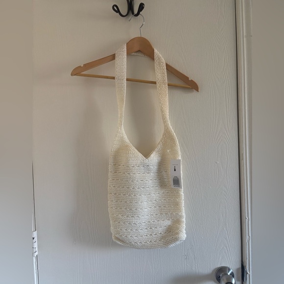 NWT The Sak Original Style Daphne Crochet Shoulder Tote Bag Ivory White - Picture 1 of 6